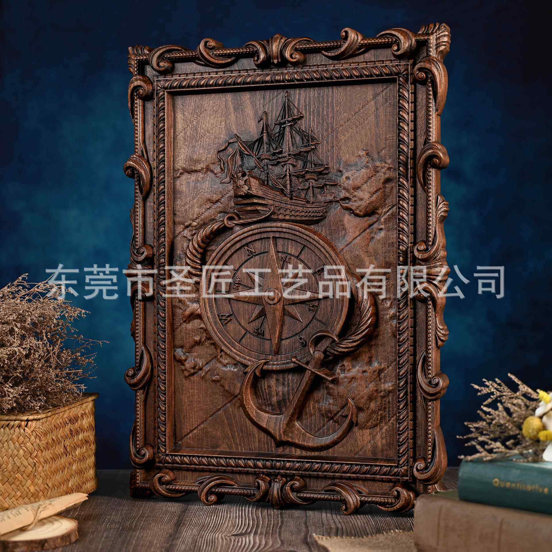 复古实雕木刻花相框浮雕装饰欧式雕画框客民宿航BGW212海厅家文艺