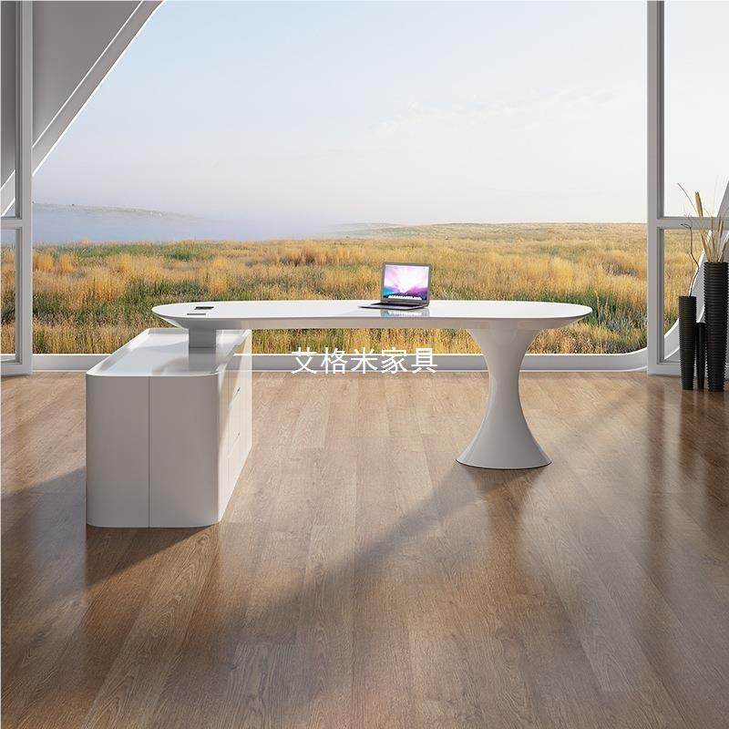 白色烤漆办公桌女意士时尚XVS异形创老板总裁美容院桌询医美咨接,住宅家具,鞋柜,淘宝优惠券,粉丝福利购,淘宝优惠卷