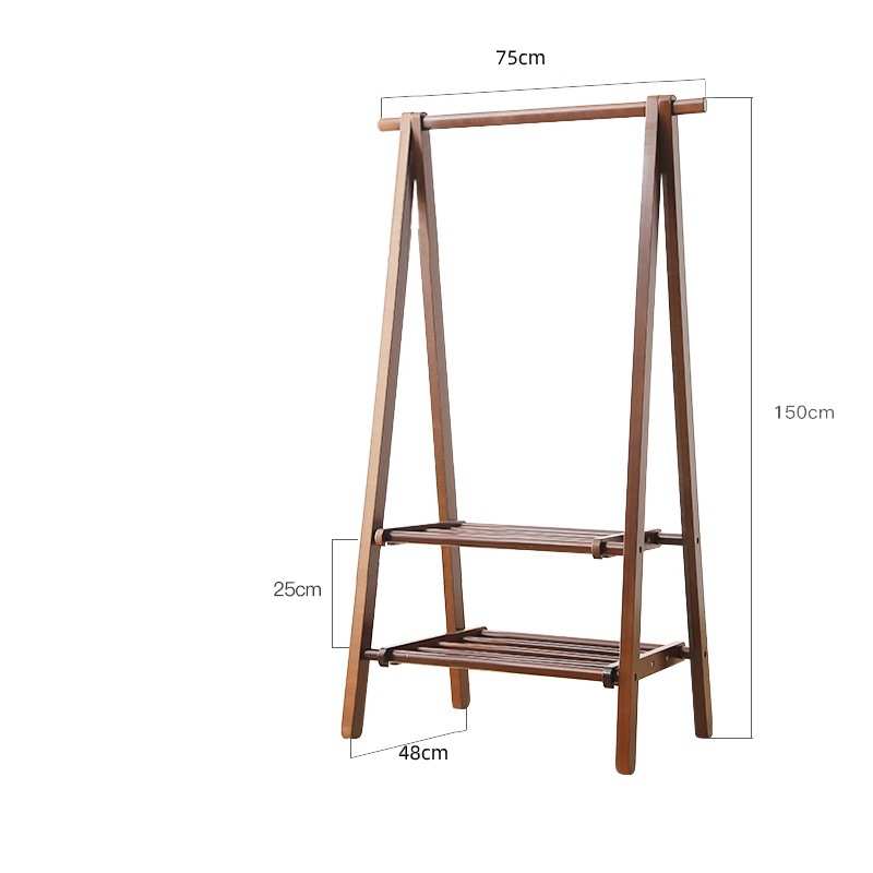 衣架实木展示架折叠宿双层民衣帽架置酒店物服装店卧室落地架