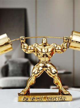 正品肌男肉大士举重健型美模运动摆件健身房开业礼物前台办力公室