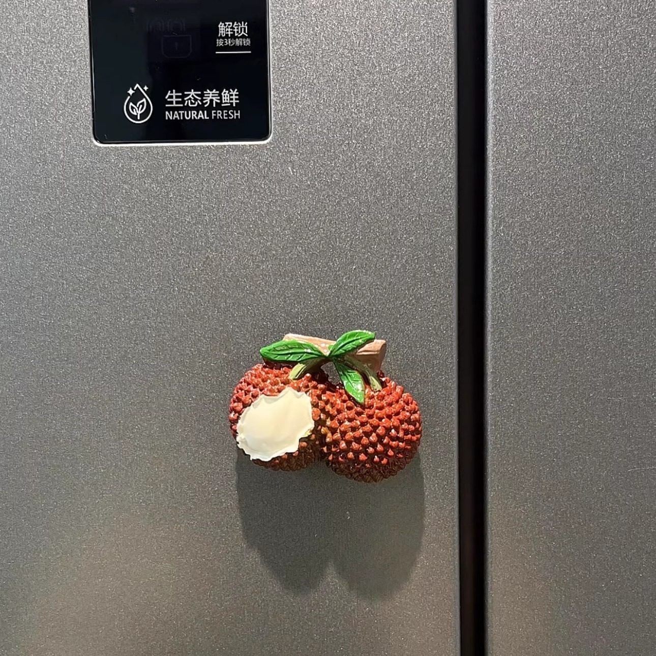 荔枝冰箱贴厨房创意磁吸装饰摆饰可爱水果3D立体造型磁铁留言贴