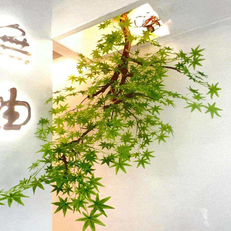 壁挂仿真绿植壁挂红枫红枫树绿枫树式悬挂式叶壁树挂侧枫挂墙面装