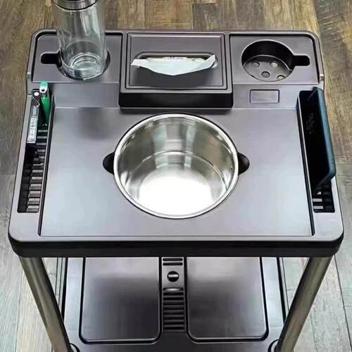 棋牌室麻将机茶几麻将桌旁小茶机茶水架放水杯塑料茶台茶吧机小桌