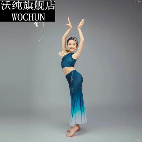 儿童成人傣族舞蹈服装艺考剧目演出练习半身裙包臀孔雀舞彩云之南