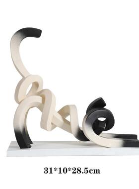 代伸展儿童房扭曲动条线猫咪趣味样板现间售楼处卧XGS室米黑物摆