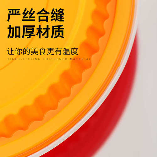 一次性餐盒外卖圆形汤碗可印LOGO加厚带盖打包盒防偷吃锁扣快餐盒