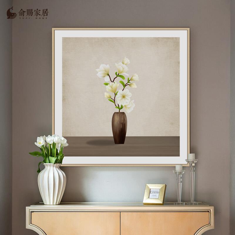 玉兰花卫生间装饰画玄关餐厅入户正对门挂画浴室厕所防水墙画花卉图片