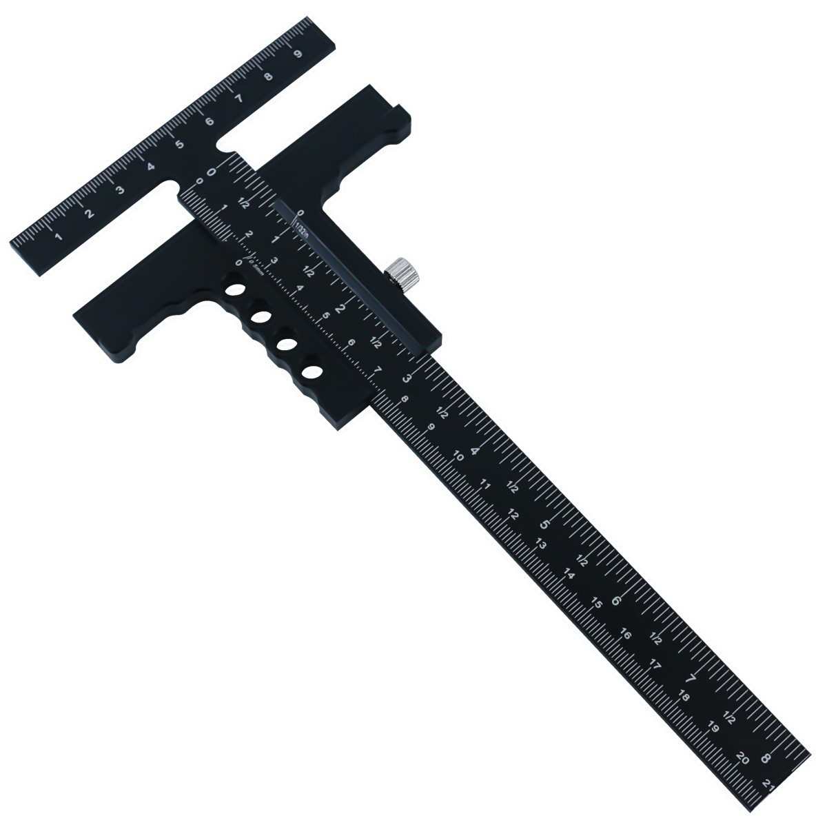 木工划线尺铝合金滑动划线尺用T型直角划线测量标记木工DIY工具
