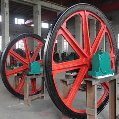 矿用铸钢式天轮 固定式1.2米天轮 提升设备立井天轮聚氨酯衬块