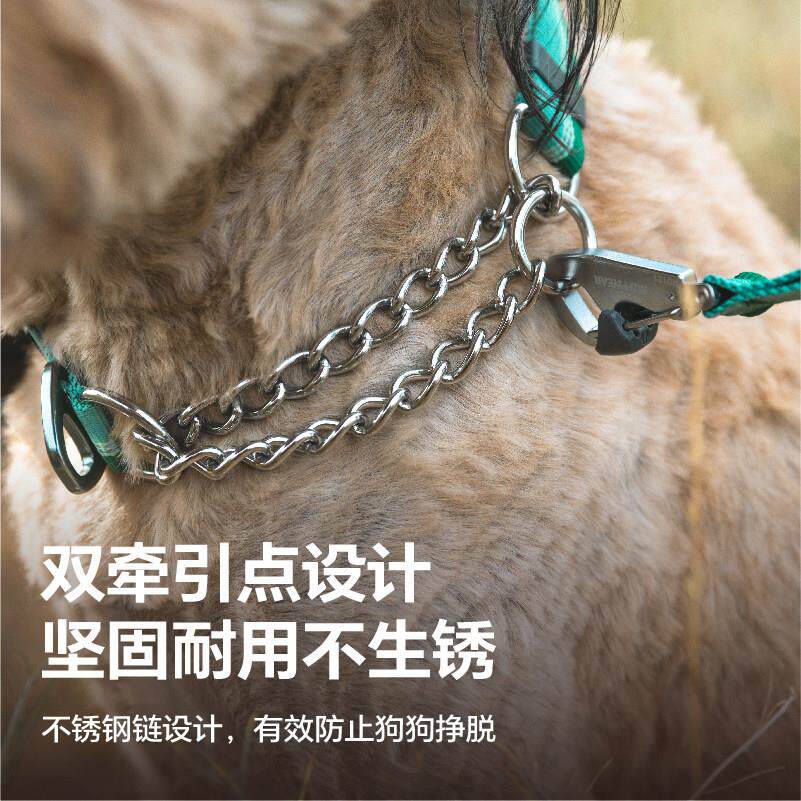 拉25701狗夫威尔瑞安客半P炼狗圈项圈防爆冲中大犬小型狗颈户外狗