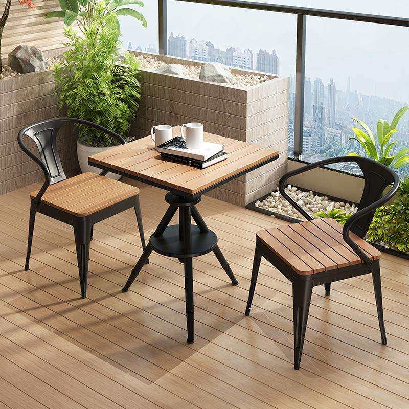 户外桌椅庭院实木餐桌休闲花园防腐木室外桌子民宿阳光房天台长桌