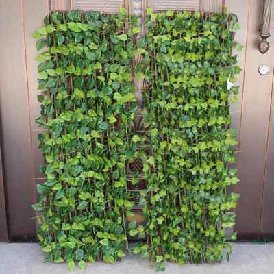 伸缩栅栏户外庭院仿真植物拉网篱笆绿植花园田园装饰隔断木栅栏