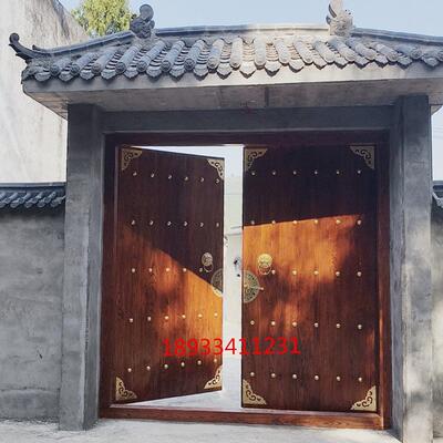 彷古实木大门农村自建房别墅门庭院大门中式四合院围墙门民宿大门
