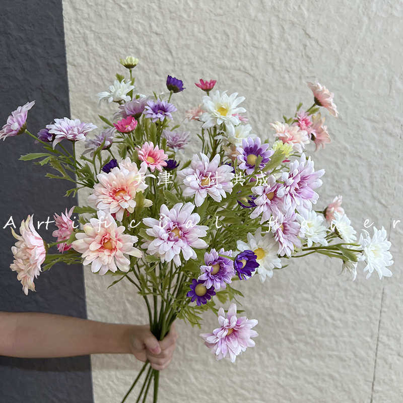 小野菊仿真花假花花艺家居装饰格桑花摄影婚庆田园风