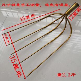 四齿叉农用钢叉全钢实心五股铁叉五齿草叉子泥叉粪叉子锰钢四股叉