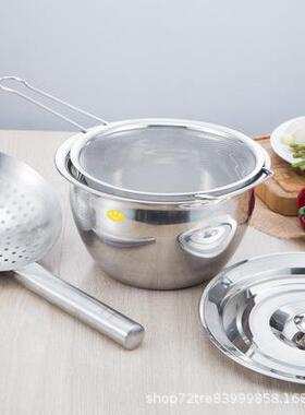 304不号锈钢漏勺厚油炸特家用F776SJ8J厨师商用油鼓漏厨过滤捞勺