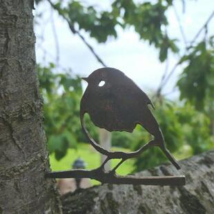 Bird Mini Metal Interesting Unique Sculpture Robin Garden