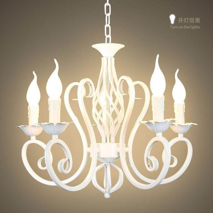 欧式蜡烛灯吸顶吊灯灯具灯饰卧室d客厅装修餐厅灯白色创意