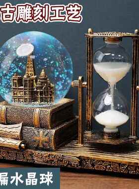 复古铁塔沙SL/70漏水晶球乐八音盒礼发光桌人面摆件三八妇女音女