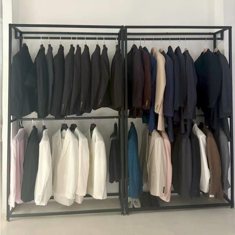 服装店展示架落地式挂衣架照相馆礼服专用货架婚纱店西服双层架子