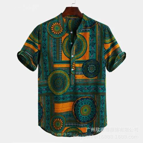 Shirt Tongya Shirt Short Sleeve Beach Shirt Men's