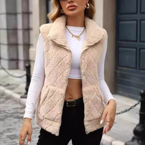 Sparkling women's cardigan zipper diamond grid jacket