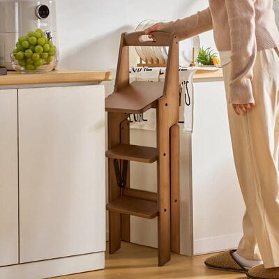 可折叠多功能梯凳椅家用子登高凳子两用厨房爬高凳加厚带UPJ梯靠