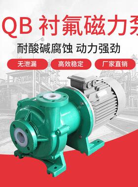 CQB65-50-180F氟塑料化工泵单级工业磁力泵防腐蚀卸酸泵