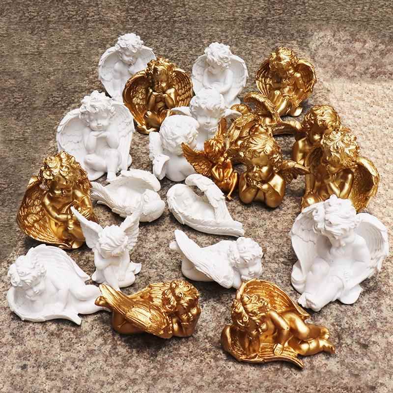 北欧树脂件雕塑橱窗金色树天使摆房样板拍摄道具软装天使TS脂饰品