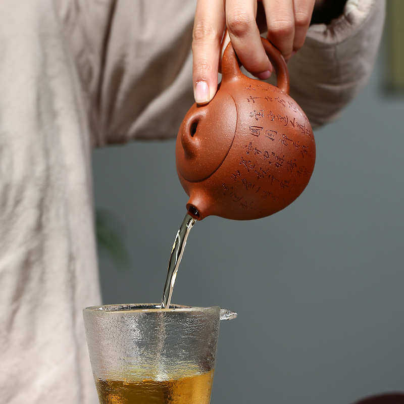 宜兴紫砂壶刻赤降壁发泡壶红怀古代发坡批璞玉通上市新品原矿茶壶