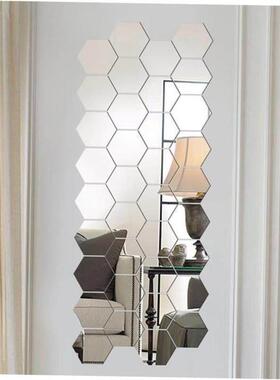 12Pcs 3D Mirror Wall Sticker Home Decor Hexagon Decorations