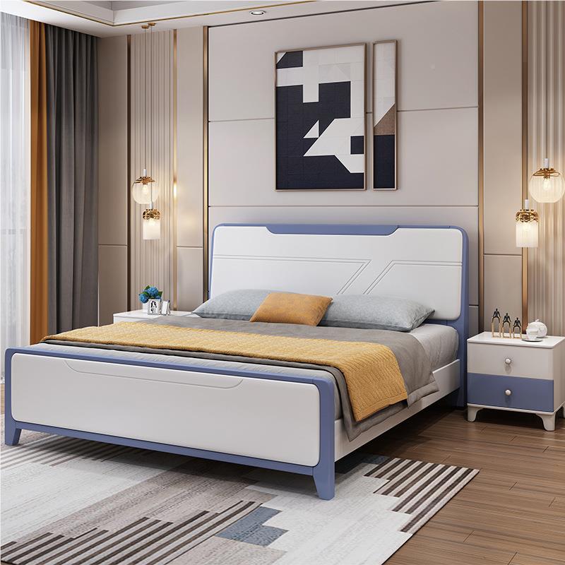 白色实木床1.8现简代约双人主卧201-202米婚床小户型1.5米单物人