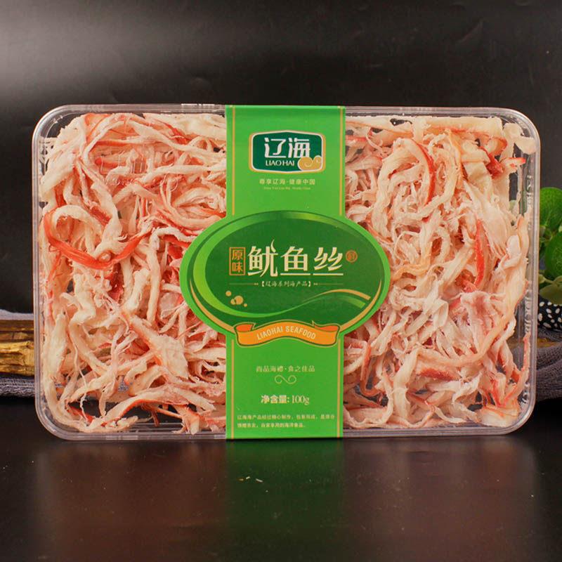 大连特产辽海烤鱼片鱿鱼丝盒装100克即食零食小吃礼品
