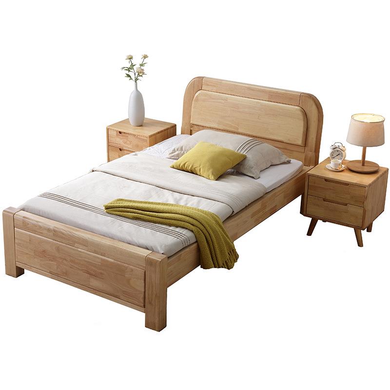 实木一米二三单人床1.2成人简约小户型1米2儿童床1.35m高箱储物床