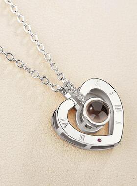 gold silver 100 language i love you women necklace pendant
