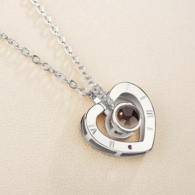 gold silver 100 language i love you women necklace pendant