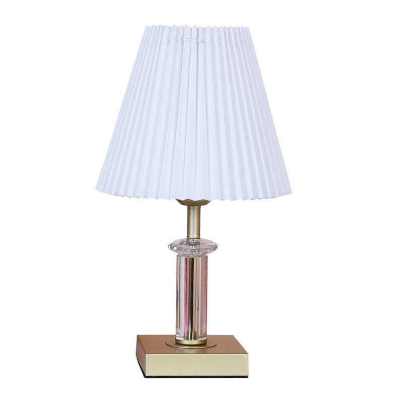 轻奢充电触摸床头台灯2023新款家用简约现代百褶氛围感高级卧室灯