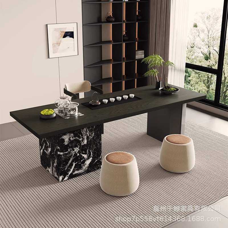 侘寂风实木茶桌泡茶台一体轻奢高级感客厅办公茶桌椅组合一桌五椅,住宅家具,家用茶台/茶桌,淘宝优惠券,粉丝福利购,淘宝优惠卷