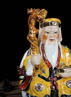 陶瓷土地公土地婆神像6寸-42寸土地爷土地奶佛像工艺摆件