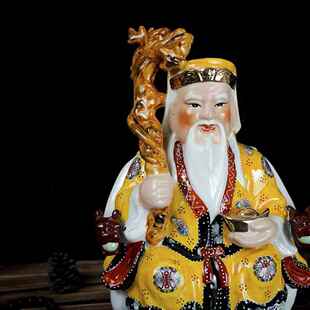 陶瓷土地公土地婆神像6寸-42寸土地爷土地奶佛像工艺摆件
