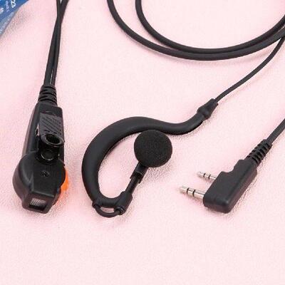 2 Pin Walkie Talkie Headset K-Plug PU Wired Walkie Talkie