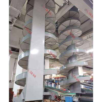 厂旋家生产纸箱料框等输送物垂直螺提输机送PIE跨楼层升下降螺旋