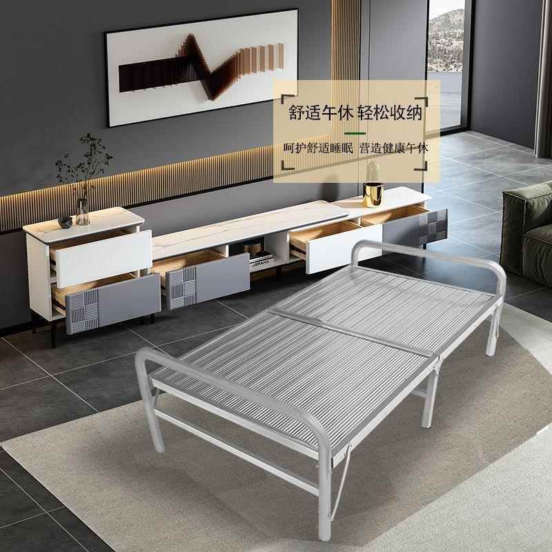 304叠特厚DUU不锈钢折床加固密无缝便携加户外家午休单人双用人床