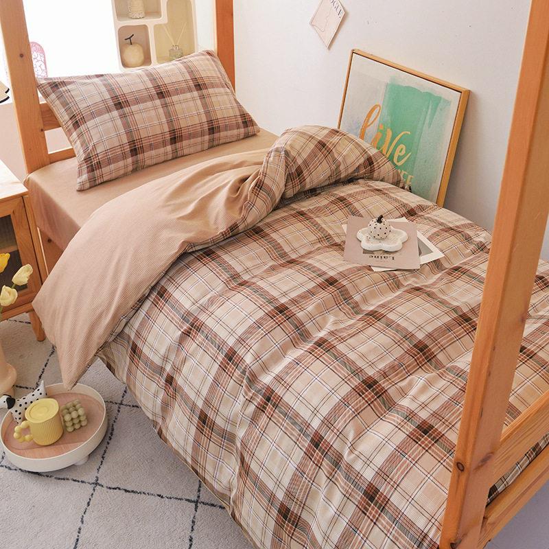 学生宿舍床上用品全棉印花三件套简约时尚学校上下铺开学季六件套