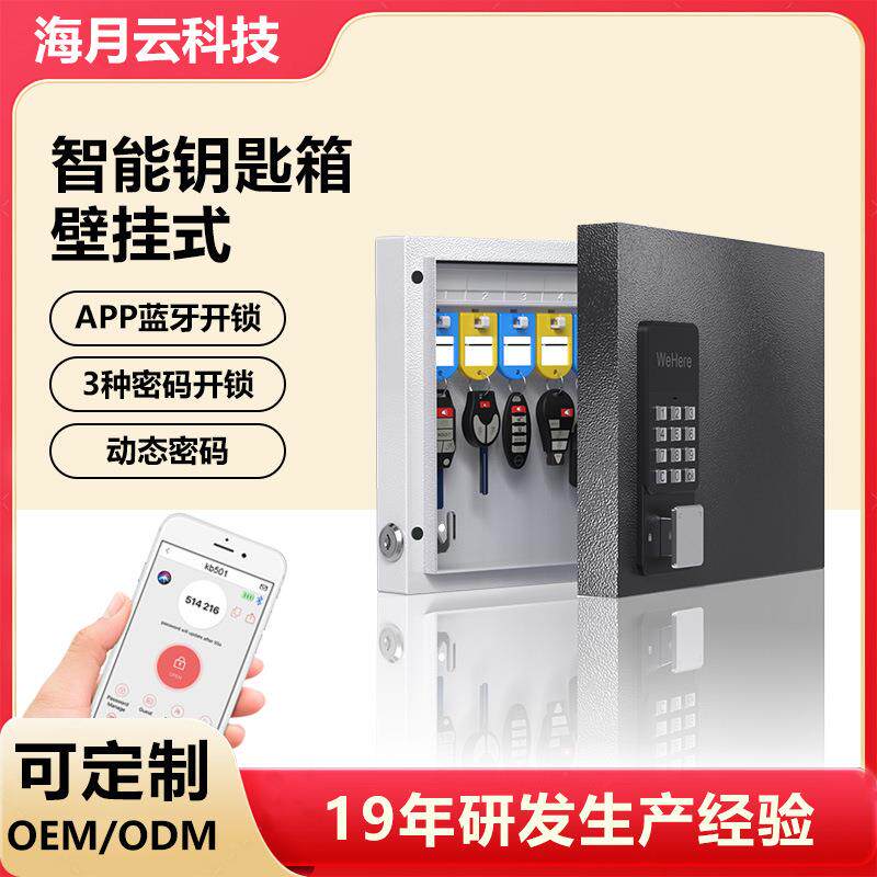 智能钥匙箱壁挂式钥匙柜带锁收纳盒汽车物业中介公司动态密码管箱