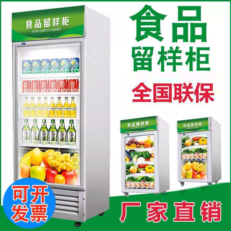 幼儿园食品留样柜单锁温度显示厨房小型保鲜柜蔬菜饮料冷藏展示柜