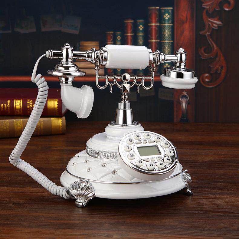直销新款欧式电话机酒店现代电话机外贸跨境电话机电话银白色速卖