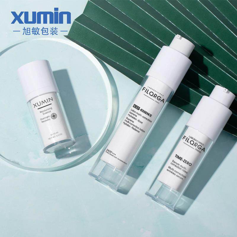 旭敏现货 透明旋转真空瓶30ml-50ml乳液瓶15ml精华瓶化妆品分装瓶
