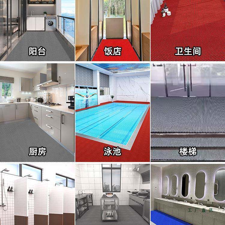 防滑地F97MHTSH垫厕p门所卫生间商浴室厨房防水脚垫垫vc用门口防