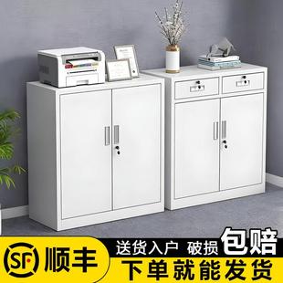 中二斗矮柜办公室文件柜铁皮柜钢制车间工具柜抽屉带锁储物小柜子